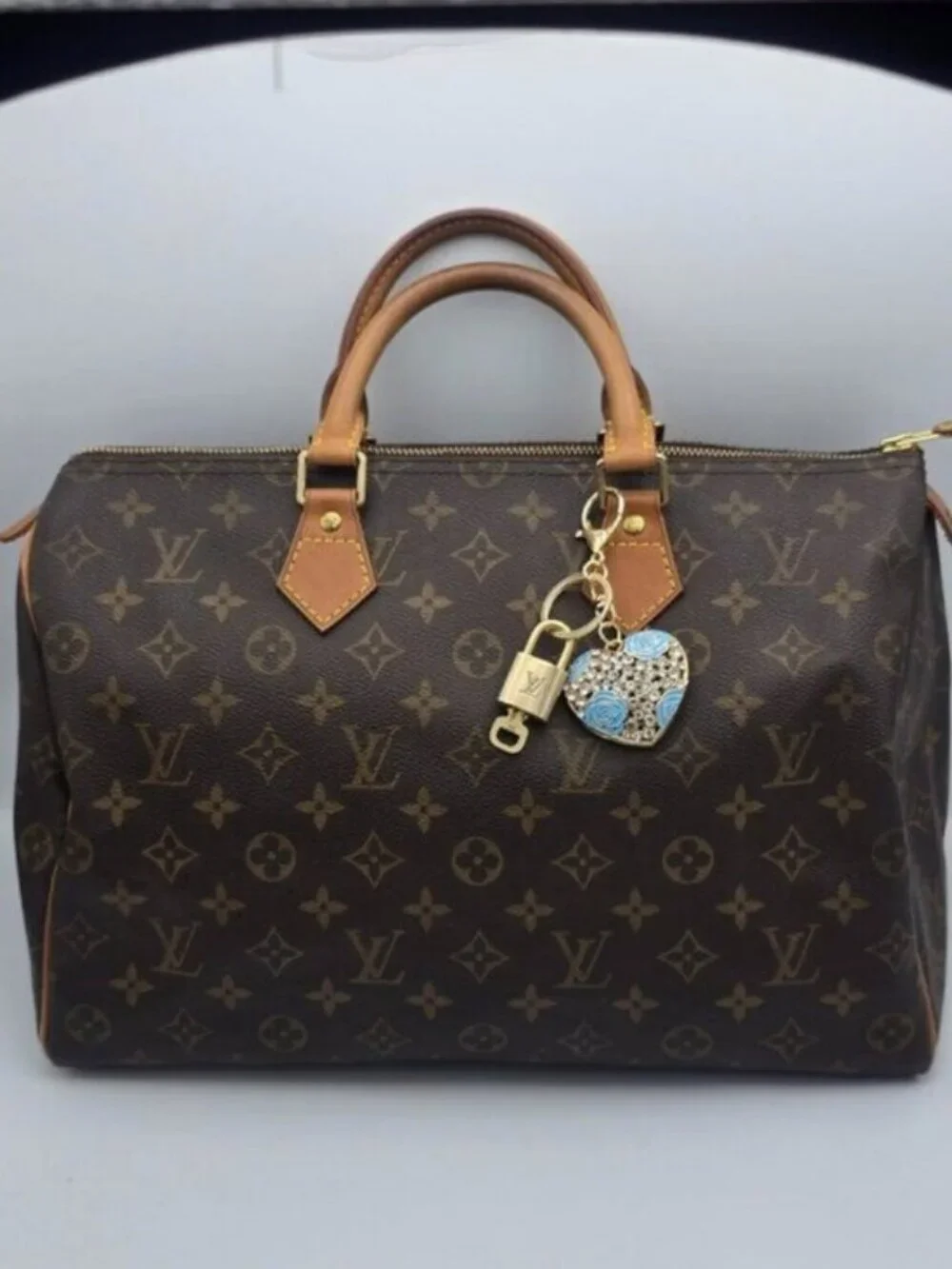 LV Gold Padlock 🔑 Authentic Louis Vuitton Charm + Unbranded Heart Keychain